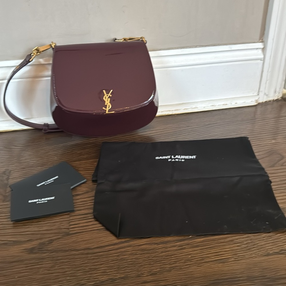 NWOT Saint Laurent Patent Leather mini Voltaire Top-shoulder Bag - Picture 9 of 16